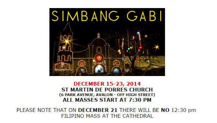 Pinoy Stop Simbang Gabi sa Wellington 2014