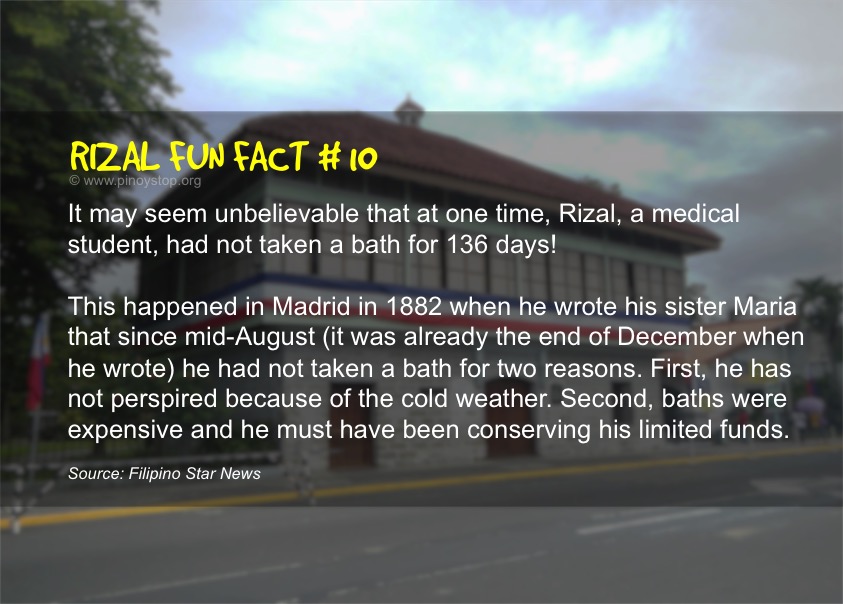 Rizal Fun Fact No 10 - Pinoy Stop